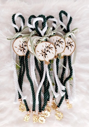 Kerst charm met granaatappel  olijf